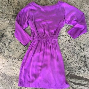 Purple Silk Dress knee length